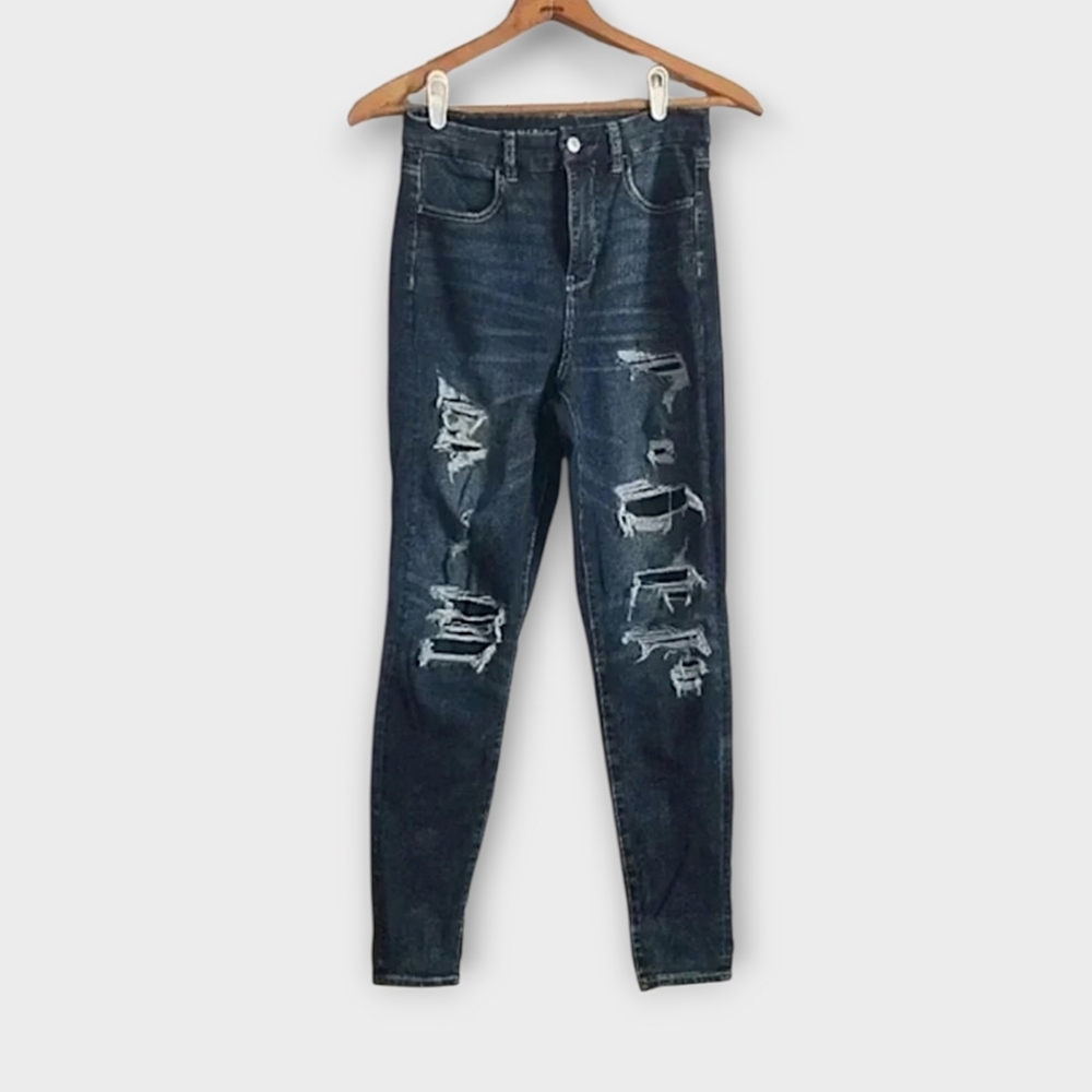 American Eagle Curvy Super High Waist Distressed Jeggings